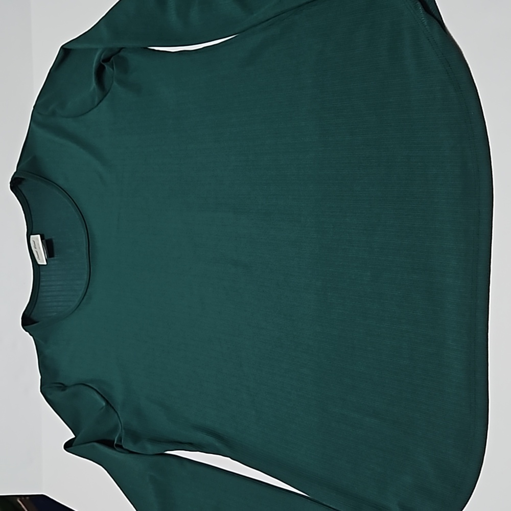 Casual Land Women's XL Green Ribbed Long Sleeve Stretch Pull Over Top #W-584 - Picture 8 of 14